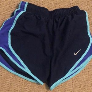 black and blue shorts